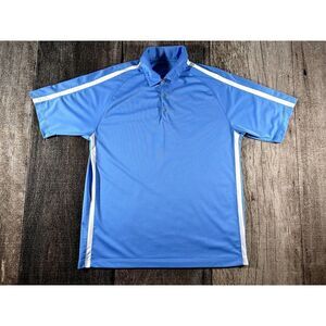 Nike Golf Fit Dry Striped Polo Shirt Men XL Carolina Blue White 244584-412